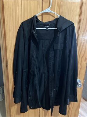 Torrid Black Hooded Raincoat for Woman